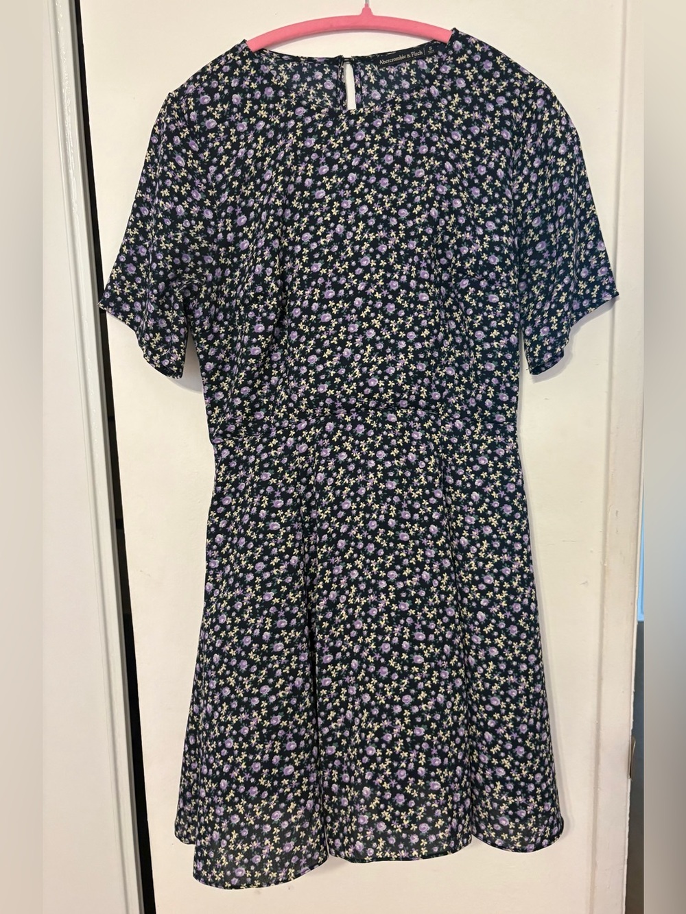 Abercrombie & Fitch Navy Floral Dress with Lavender and Yellow Flowers